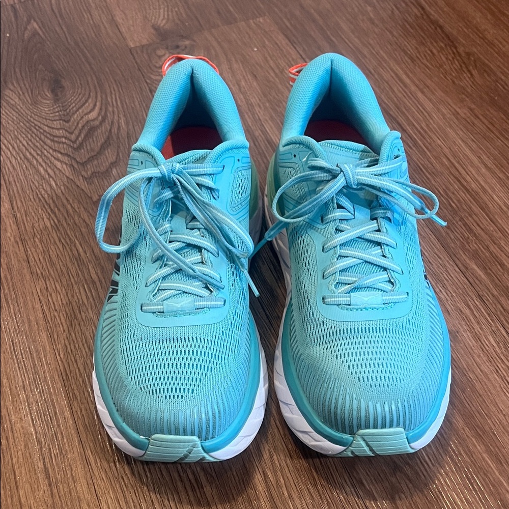 Hoka Bondi 7 Women's Teal/Aqua Road Running Shoes - Picture 2 of 10